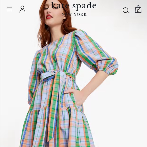 Kate spade plaid midi dress - Picture 2 of 8